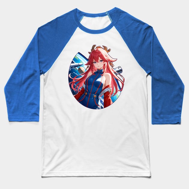 SciFi Yae Miko Baseball T-Shirt by KawaiiDreamyPixie